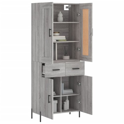  Visoka komoda siva sonome 69,5x34x180 cm od konstruiranog drva Slike