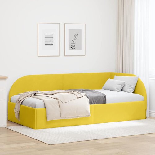  Kutni okvir kreveta s uzglavljem Žuta 80 cm x 200 cm Bar&scaron;un Cijene