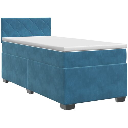  Boxspring krevet s madracem Tamno plava 100 x 200 cm Bar&amp;scaron;un Slike