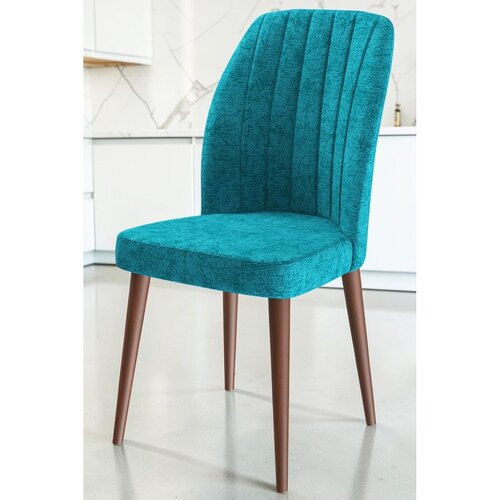 Hanah home set trpezarijskih stolica Etra 8 kom, tirkizna tkanina Jerry, drvene noge boje oraha Cene
