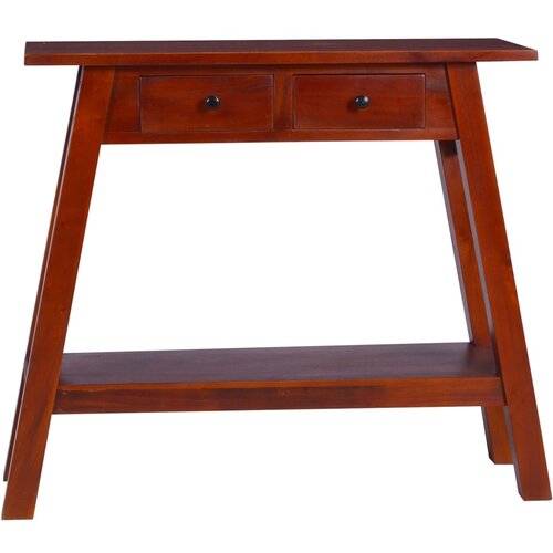 VidaXL Konzolna mizica klasično rjava 90x30x75 cm trden mahagonij Slike