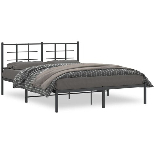 vidaXL Metalni okvir za krevet s uzglavljem crni 160x200 cm Cijene