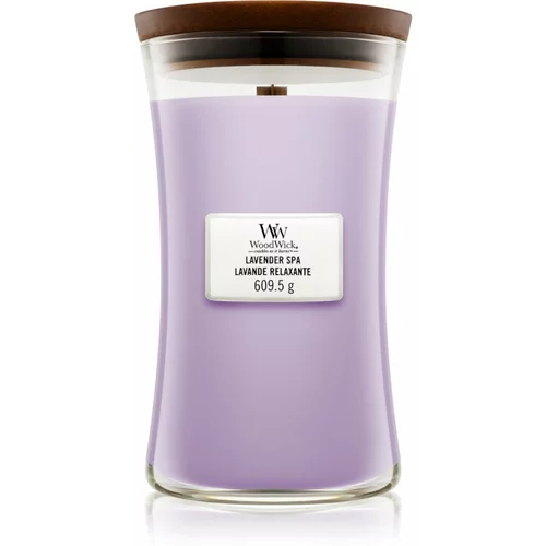 WoodWick Lavender Spa mirisna svijeća s drvenim fitiljem 609.5 g