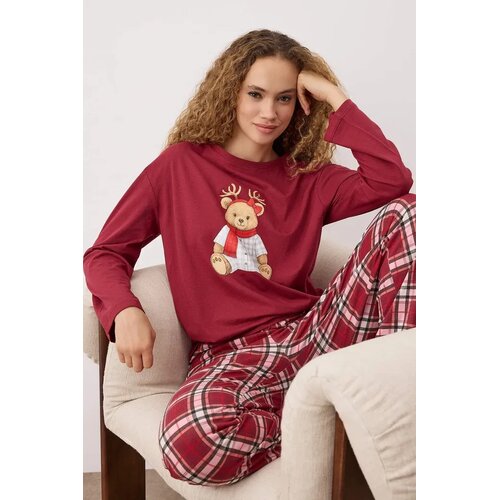 TRENDYOLMILLA Ženski set pidžame Thmaw26Pt00170, Bordo Slike