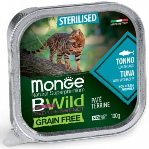 MONGE BWILD Sterilised Pasteta Tuna-Povrce 100g Slike
