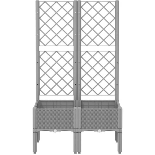  Vrtna sadilica s re&amp;scaron;etkom svjetlosiva 80 x 40 x 142 cm PP Slike
