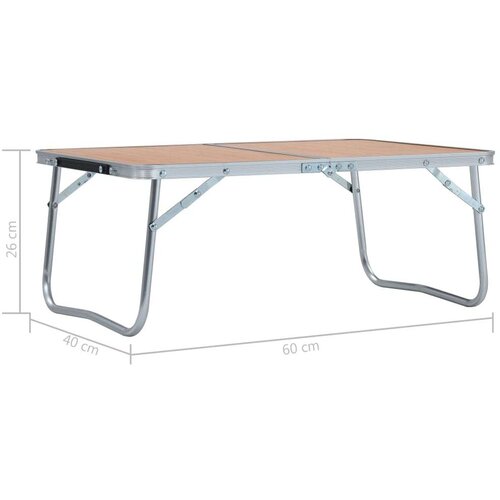 VidaXL Sklopivi stol za kampiranje smeđi aluminijski 60 x 40 cm Slike