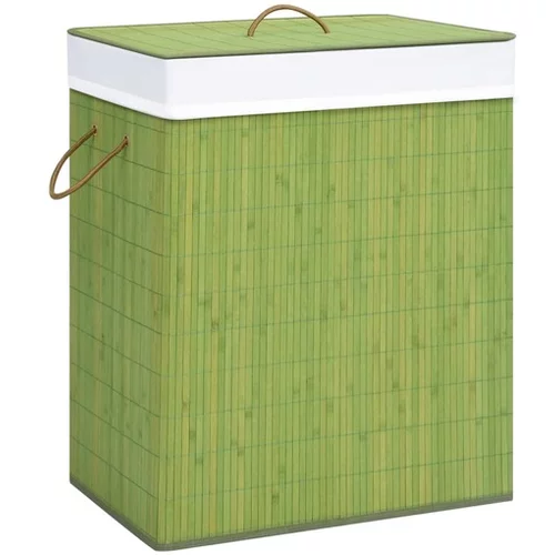  Košara za perilo iz bambusa zelena 83 L