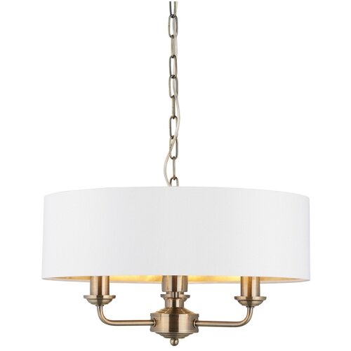  Endon 98934 - Luster na lancu HIGHCLERE 3xE14/40W/230V bela/mesing Slike
