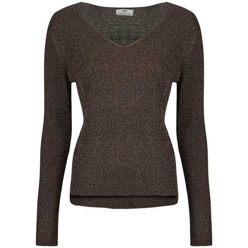 JDY Puloverji JDYNEW BEHAVE L/S GLITTER PULLOVER KNT Kostanjeva Slike