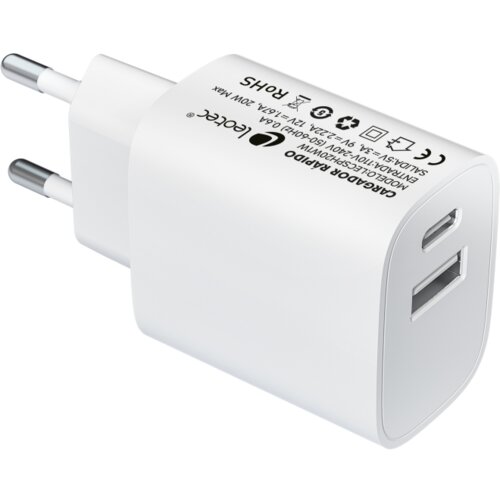 LEOTEC Carrier 20W Hitra obremenitev 1 USB Type-C PD 1 USB-A Blanco, (21262281) Cene