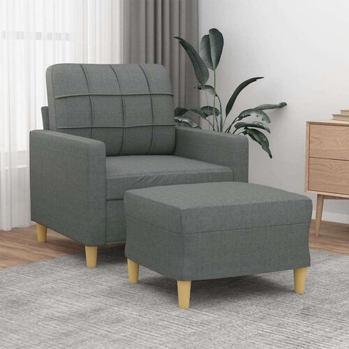  Fotelja s tabureom tamnosiva 60 cm od tkanine Slike
