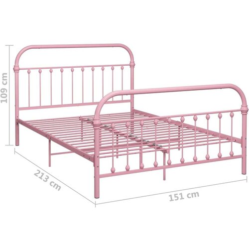 VidaXL Okvir za krevet ružičasti metalni 140 x 200 cm Slike