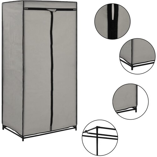 vidaXL garderobna omara 75x50x160 cm siva Cene