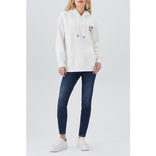 Lee Cooper Ella Women&amp;#039;s Hooded Sweatshirt Ecru Slike