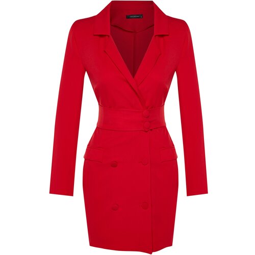 Trendyol Mini Button Detailed Woven Dress With A Belt Slike