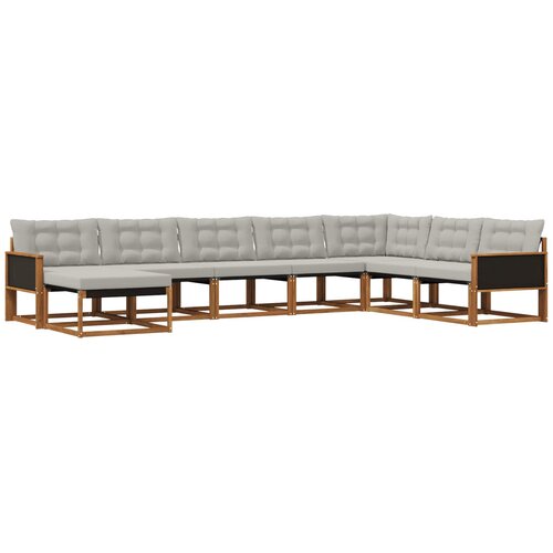 vidaXL Zunanja garnitura za sedenje 8 pcs Naravna in svetlo siva, (5000281385) Cene