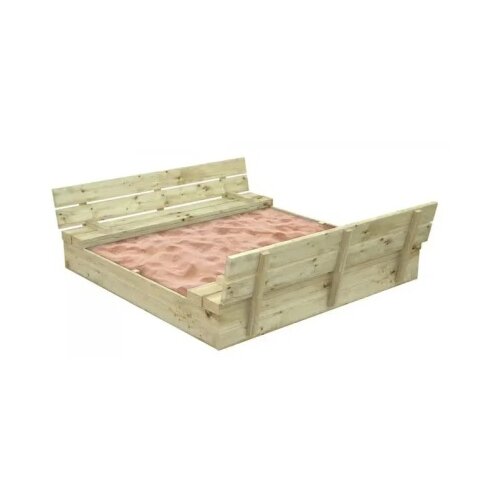Kinder_Home Veliki dečiji pesčanik sa klupama i preklopnim poklopcem drveni ( C1113 ) Slike