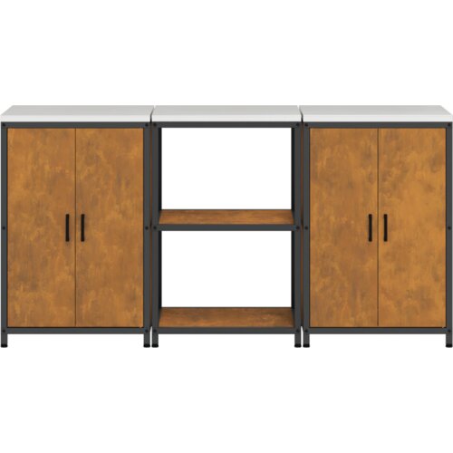  Kuhinjski set za pohranu s policom s pohranom s vratima 3 pcs Rđa 180 x 50 x 92 cm Slike