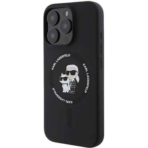 Karl Lagerfeld originalen ovitek magsafe iphone 16 pro - karl and choupette - črn - KLHMP16LSCMKCRHK Slike