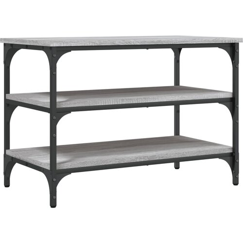  Klupa za cipele siva boja hrasta 70x38,5x49cm konstruirano drvo Slike