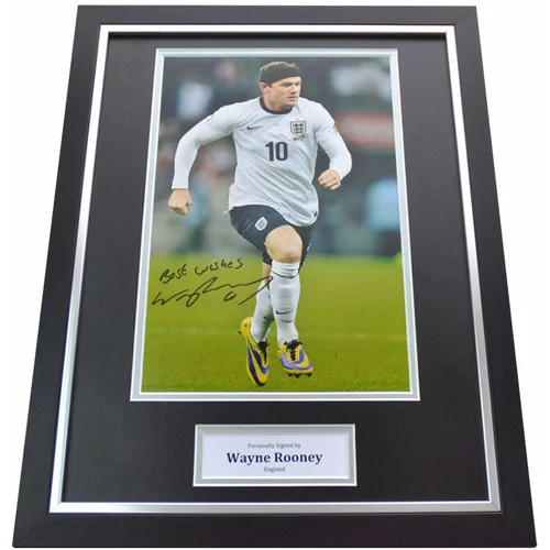  Wayne Rooney Signed Photo Framed 16"x12" England Autograph Memorabilia Display COA