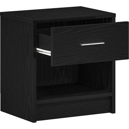  Noćni ormarić s ladicom crni 39x28x41 cm Slike