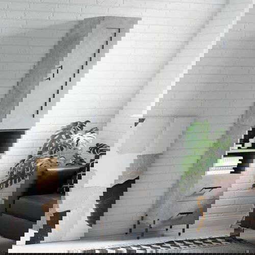 vidaXL Visoka omara betonsko siva 34,5x34x180 cm inženirski les Cene