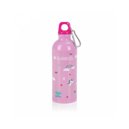 Aluminijumska boca za vodu 6x21 cm 500ml-0,11 kg Rainbow Gabol roze Slike