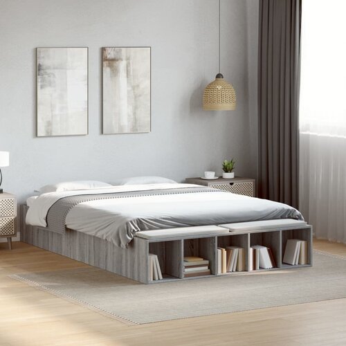 Furnova Posteljni okvir siva sonoma 120x200 cm inženirski les, (21936173) Slike