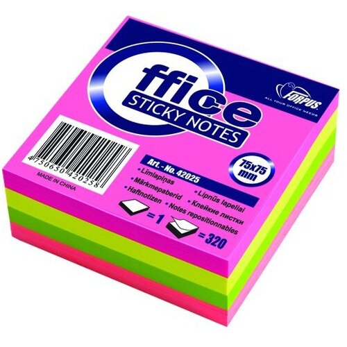 Forpus Blok kocka 75 x 75 mm, samolepilna Slike