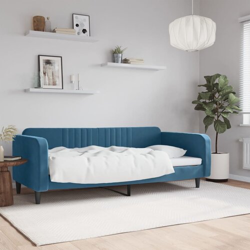vidaXL Raztegljiva postelja modra 90x200 cm žamet Cene