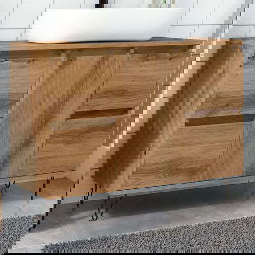 vidaXL Kopalniška omarica artisan hrast 80x33x60 cm inženirski les Cene