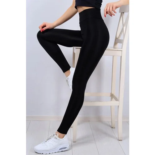 Dewberry 35459 High Waist Womens Sports Leggings-BLACK