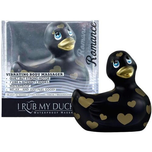 Big Teaze Toys My Duckie Romance 2.0 - patka vodootporni vibrator za klitoris (crno-zlatni) Slike