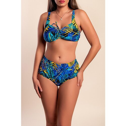 Fenzy Plus Size Dvodelne Kopalke S Potiskom, Rumene Cene