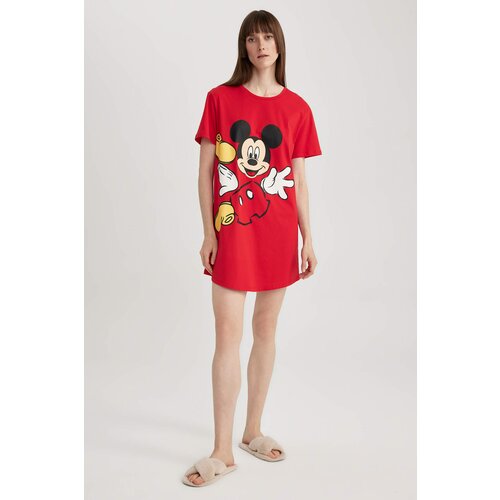 Defacto Fall in Love Disney Mickey & Minnie Licensed Crew Neck Short Sleeve Nightgown Slike