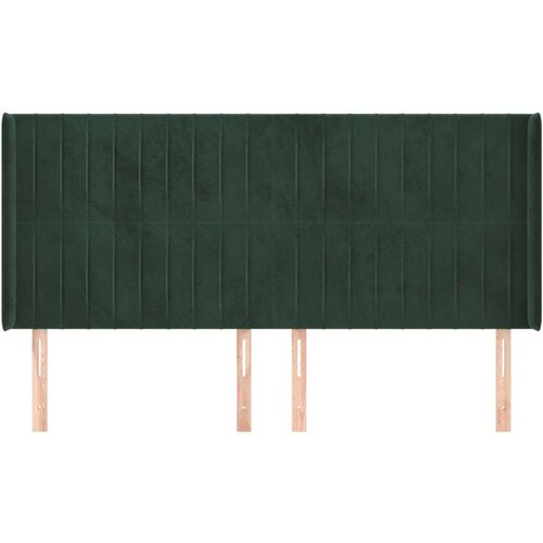  Uzglavlje s u&amp;scaron;ima tamnozeleno 163x16x118/128 cm bar&amp;scaron;unasto Slike