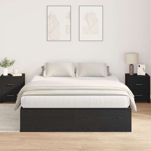  Krevet za pohranu Crni hrast 140x190 cm Slike