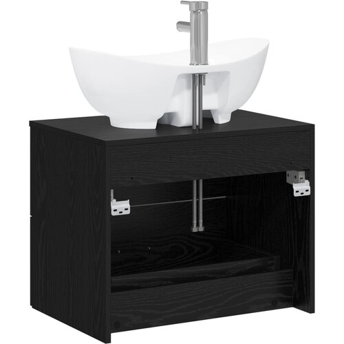  Set namje&amp;scaron;taja za kupaonicu Crni hrast Konstruirano drvo Crna 62,5 x 44,5 x 50 cm Slike