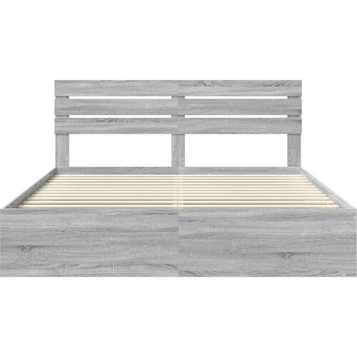  Okvir za krevet s uzglavljem Siva Sonoma 200 x 200 cm Slike