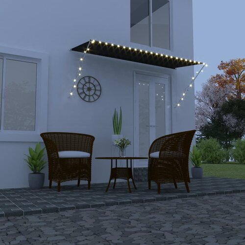 Tenda na uvlačenje s LED svjetlima 300 x 150 cm antracit Slike