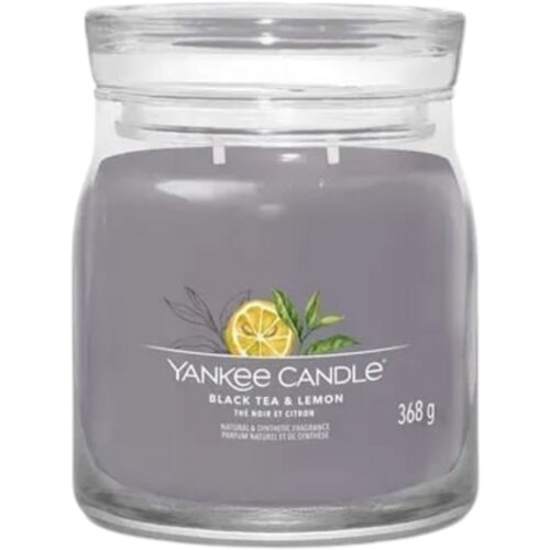 Yankee Candle Signature Jar dišeča sveča Black Tea & Lemon - Medium Cene