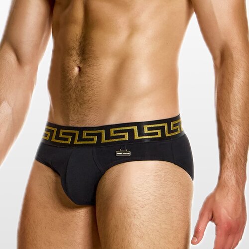 Modus vivendi klasični slip u crnoj boji s grčkim ornamentom na pojasu Slike