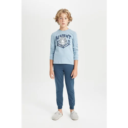 Defacto Boy Printed Long Sleeve Pajama Set