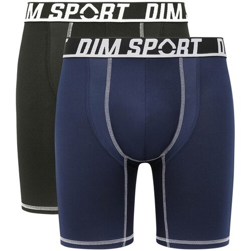 DIM SPORT LONG BOXER 2x - Men's sports boxers 2 pcs - black - blue Slike