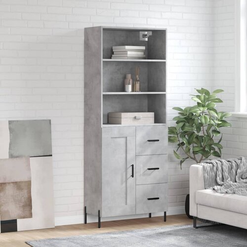 VidaXL Visoka komoda siva betona 69 5x34x180 cm od konstruiranog drva Slike