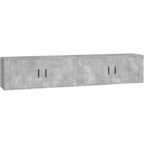  Zidni TV ormarići 2 kom siva boja betona 100 x 34,5 x 40 cm Slike