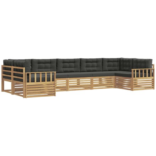 vidaXL Zunanja garnitura za sedenje z blazino 7 pcs Bela in antracit, (5000280783) Cene