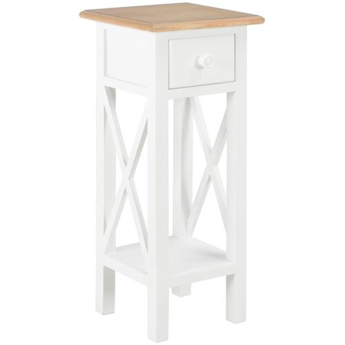  280057 Side Table White 27x27x65,5 cm Wood Cijene